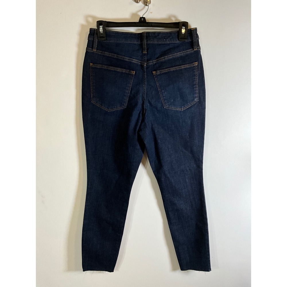 Universal Thread High Rise Skinny Jeans Dark Wash Raw Hem 8S Indigo Stretch - Picture 2 of 6